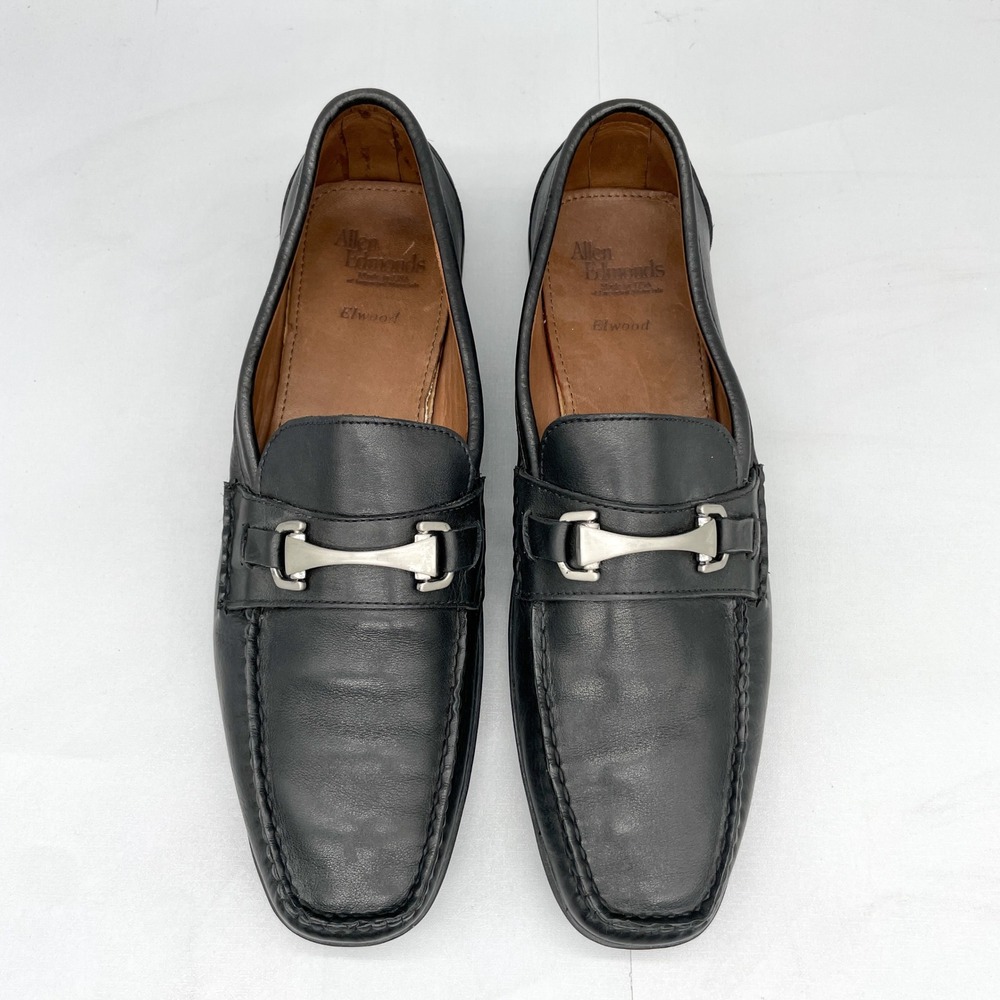 Allen Edmonds Mens 9 D Elwood Bit Loafer Driver Black Leather Preppy Casual Shoe